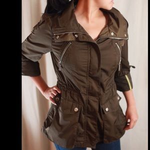 BCBGeneration  hunter green hooded coat